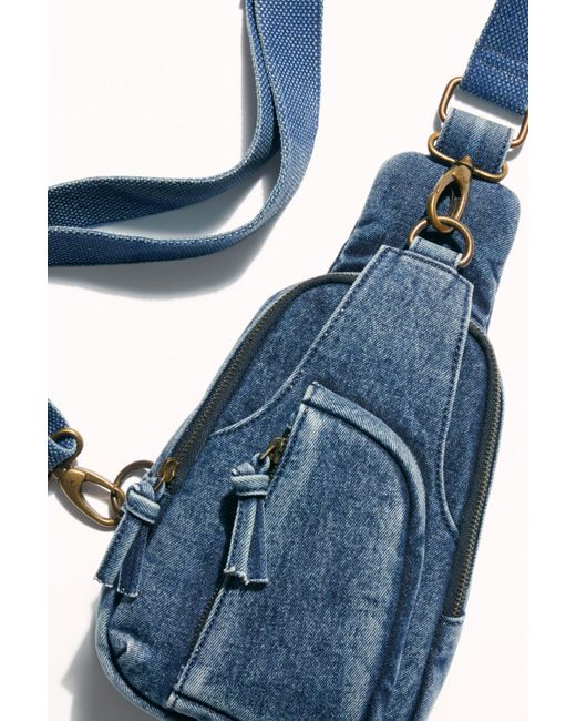 Free People Blue Hudson Sling Bag By Fp Collection