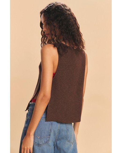 free-est Brown Lizzie Sweater Top By