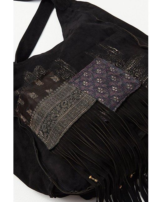 Nigel Preston Black Yazmine Embellished Fringe Bag