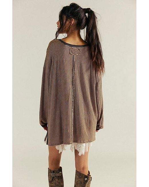 Free People Natural Veronica Striped Tee