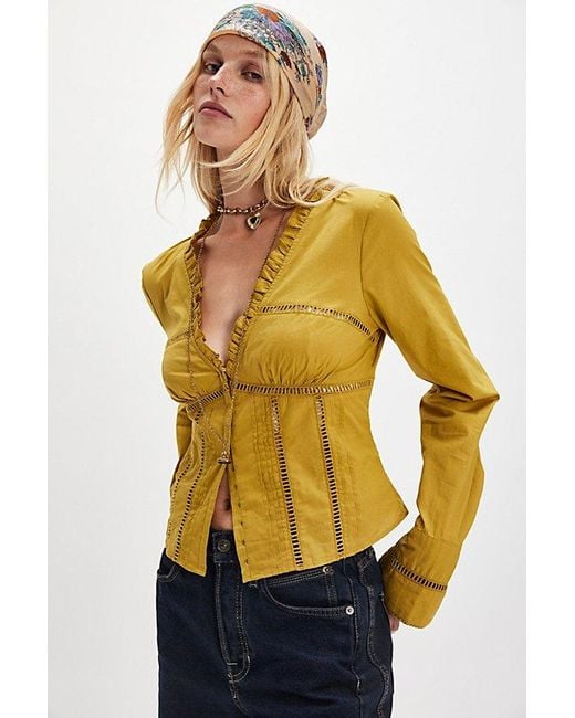 Free People Multicolor Frankie Corset Long Sleeve Top
