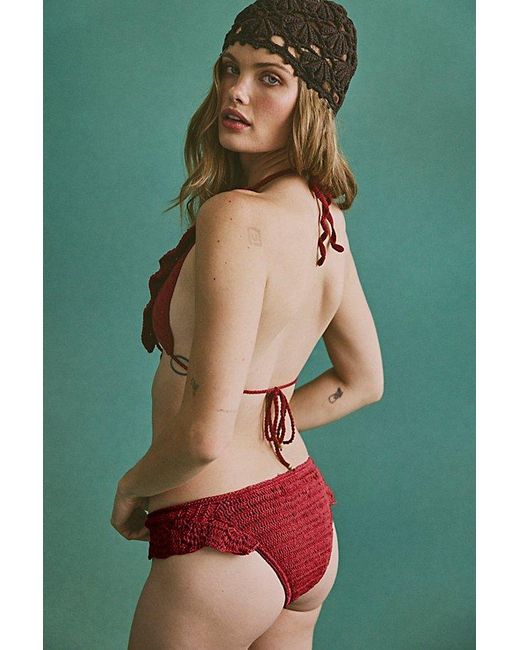 Matthew Williamson x Free People Green Meli Crochet Bikini Bottoms