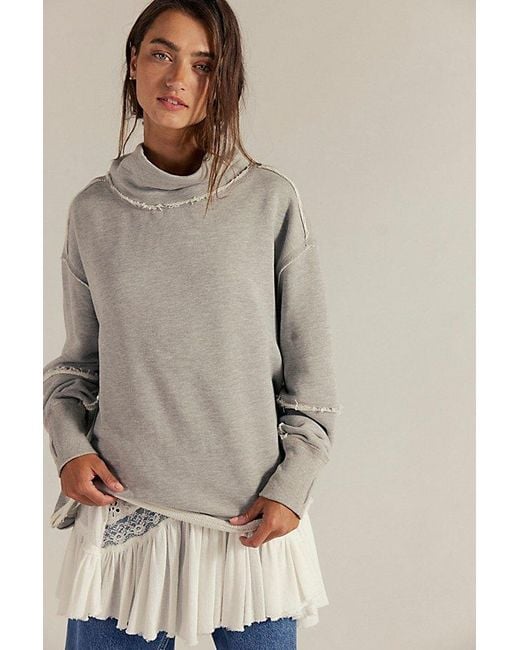 Free People Gray Anna Turtleneck