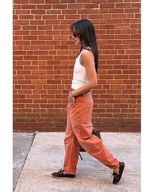 Free People Brown Minimalist Moxie Barrel Jeans