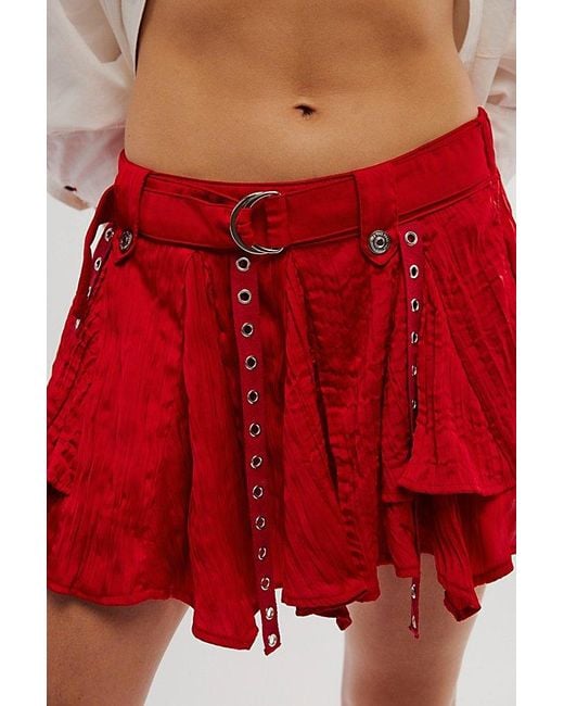 Free People Red Rue Mini Skirt