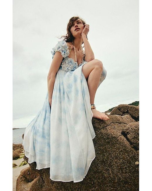 free people blue and white maxi dress Free People Free-est Starlight Maxi Dress – White Chocolate Couture main image 1