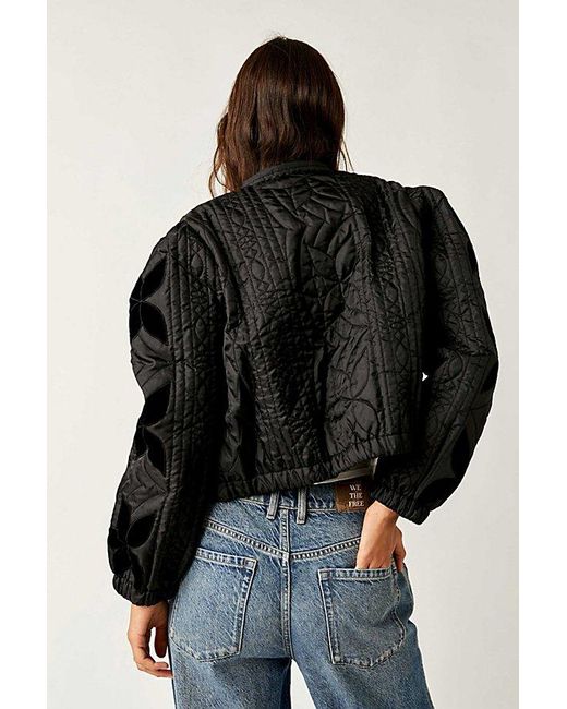 Free People Quinn Quilted Jacket At In Black, Size: Large
