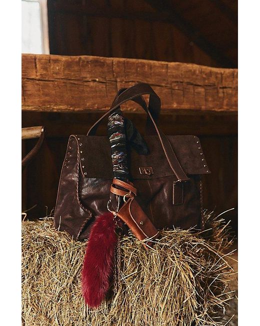 Free People Red Fluffy Tail Bag Charm