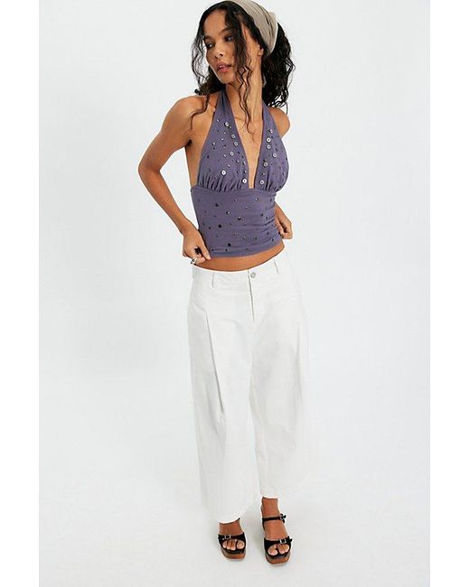 Free People Purple Be Mine Halter Top