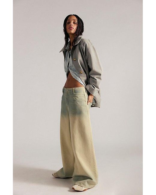 Free People Black Give And Take Baggy Wide-Leg Jeans
