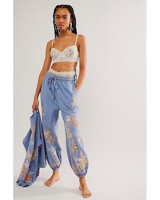 Free People Blue In Bloom Joggers