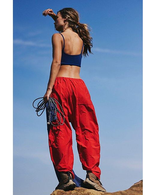 Free People Red Well Played Pants