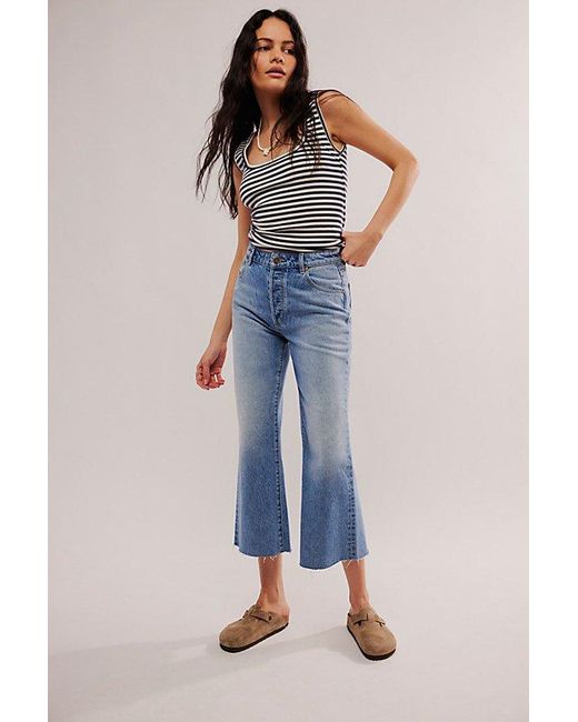 Free People Blue Rolla's Classic Flare Crop Jeans