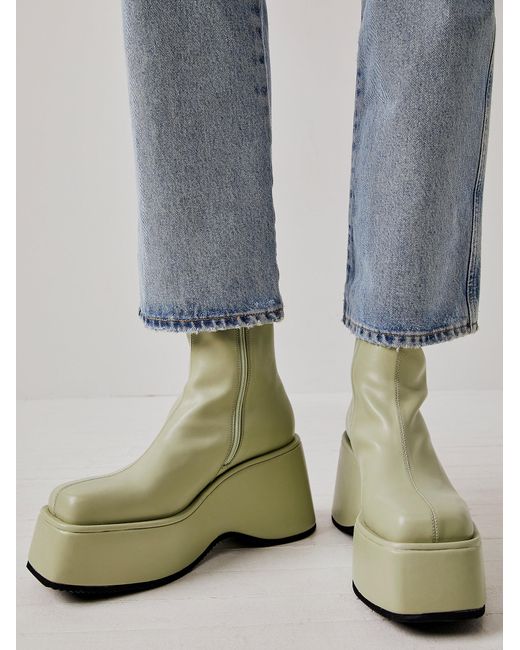 Free People Green Groove Platform Boots