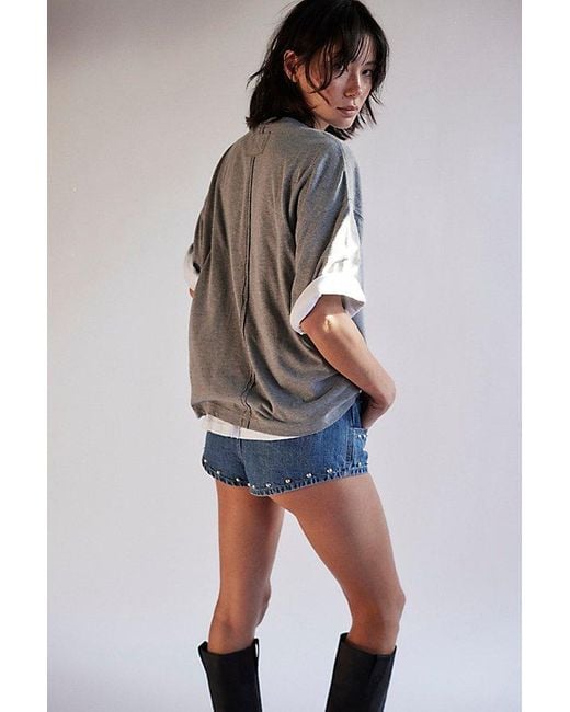 Free People Blue Perfect Oversized Tee