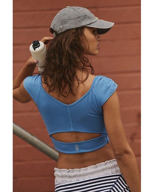Fp Movement Blue Breathe Deeper Crop Tank