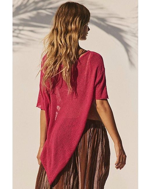free-est Red Aree Sweater Top By