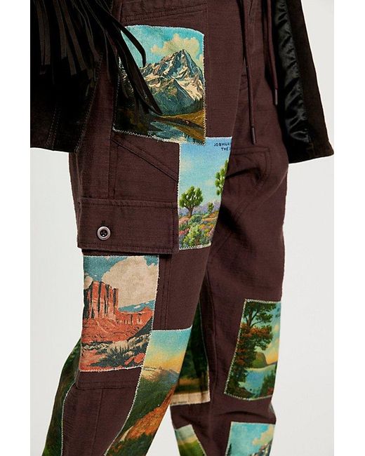 Denim and Bone Black Wildlife Patched Pants