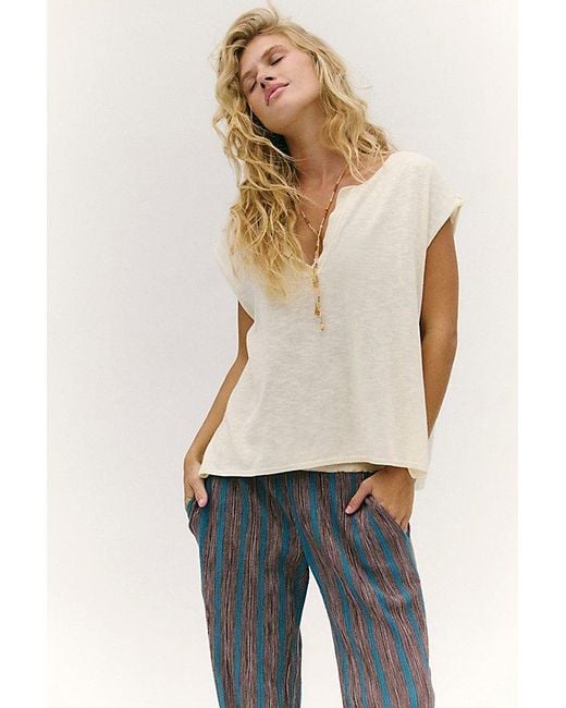 free-est Blue Bel Striped Flare Pants By