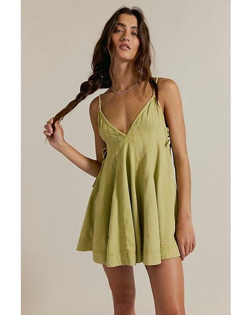 Free People Green Zenni Denim Romper