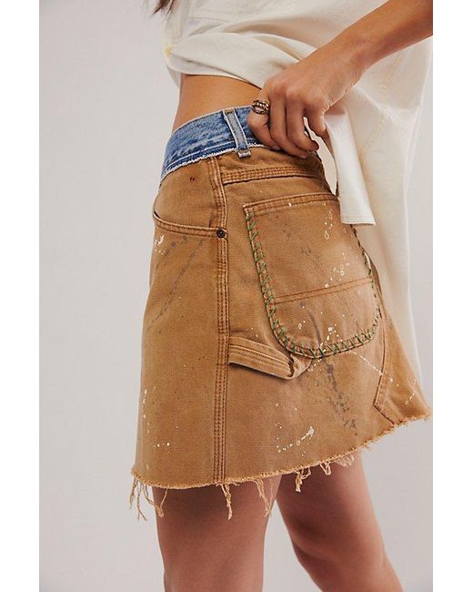 Free People Brown Tricia Fix Carhartt Mini Skirt