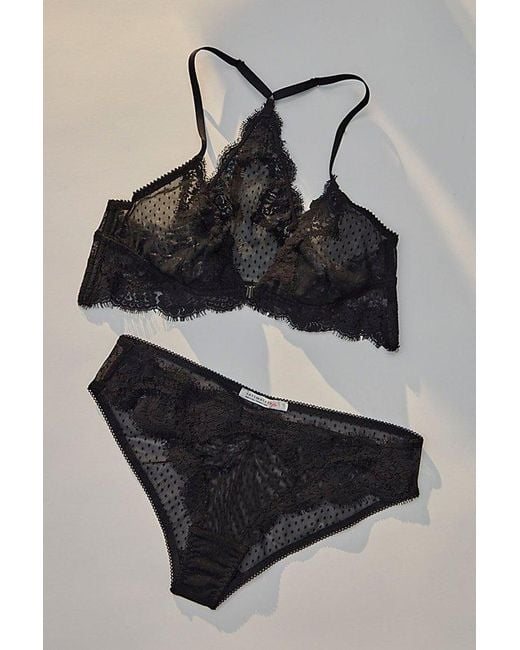 Intimately By Free People Black Fiona Mesh Front-Close Bralette By