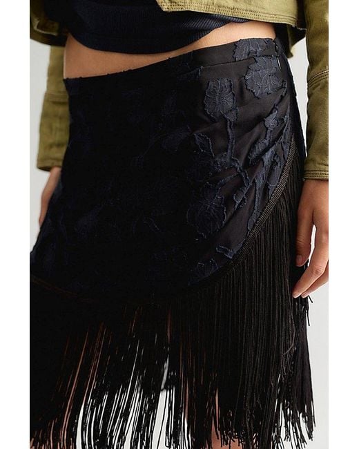Nigel Preston Black Micro Mini Fringe Skirt