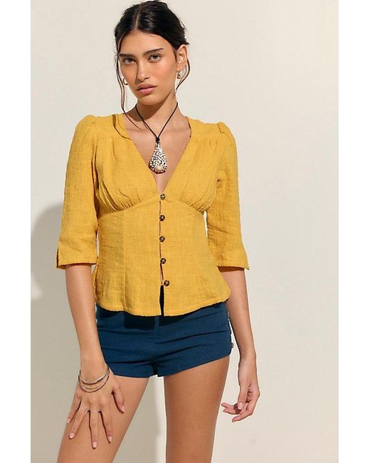 free-est Yellow Breanna Top By