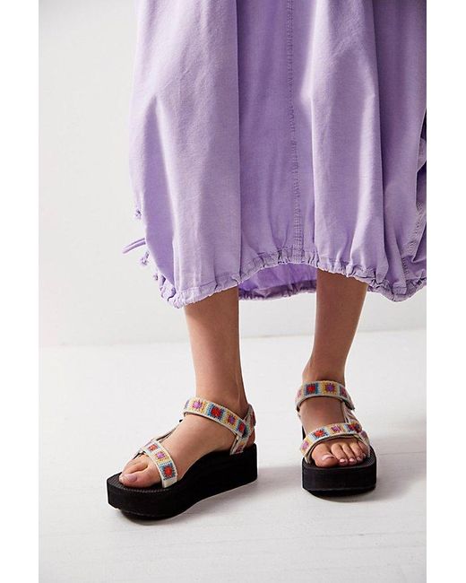 Free People Purple Teva Flatform Universal Crochet Sandals