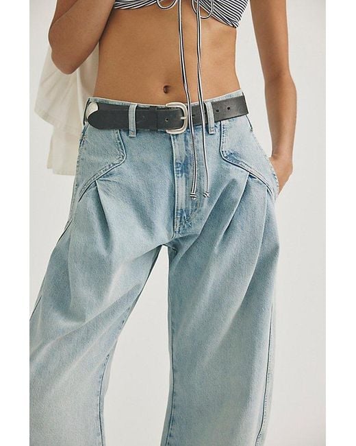 Free People Blue Golden Hour Trouser Jeans