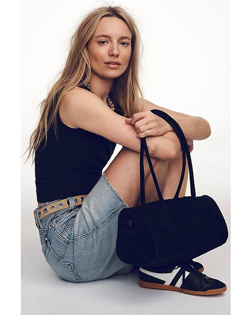 Free People Sierra Suede Shoulder Bag in Black | Lyst