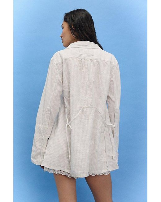 Free People Gray Sun Gazer Button Down