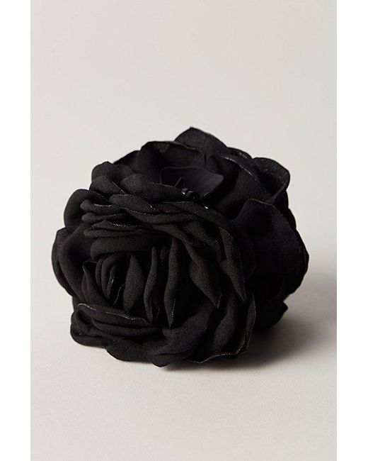 Free People Black Belle Rosette Claw Clip