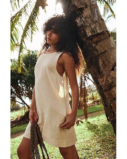 free-est Black Full Of Sunshine Cotton-linen Mini