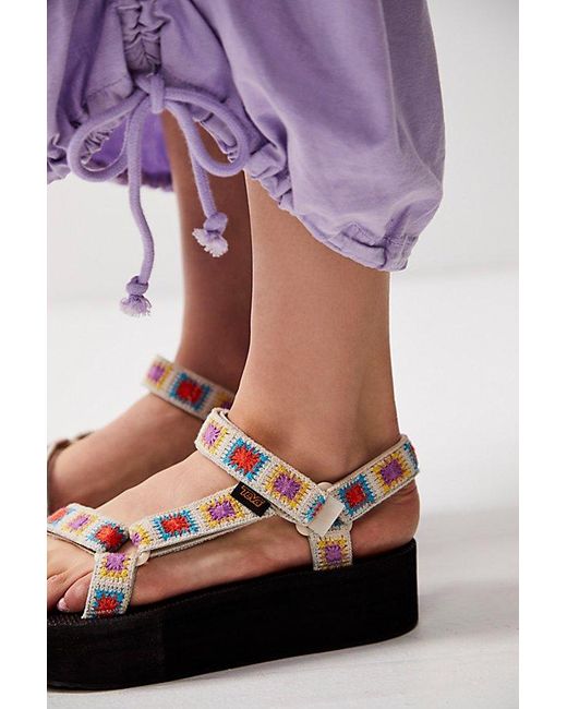 Teva Purple Flatform Universal Crochet Sandals