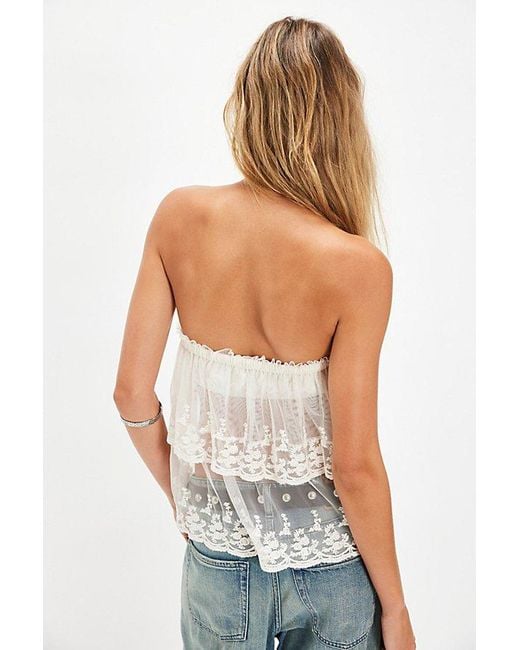 Free People White Love You So Lace Tube Top