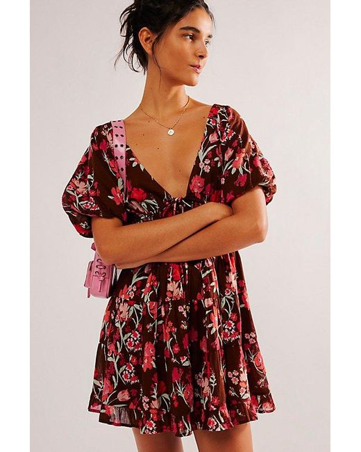 Free People Red Perfect Day Printed Dress