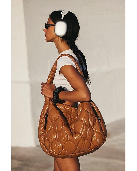 Free People Brown Surplus Shine Carryall Bag