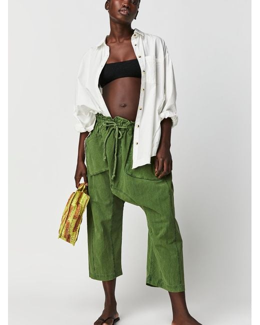 Free People Green Runyon Oversized Solid Pants