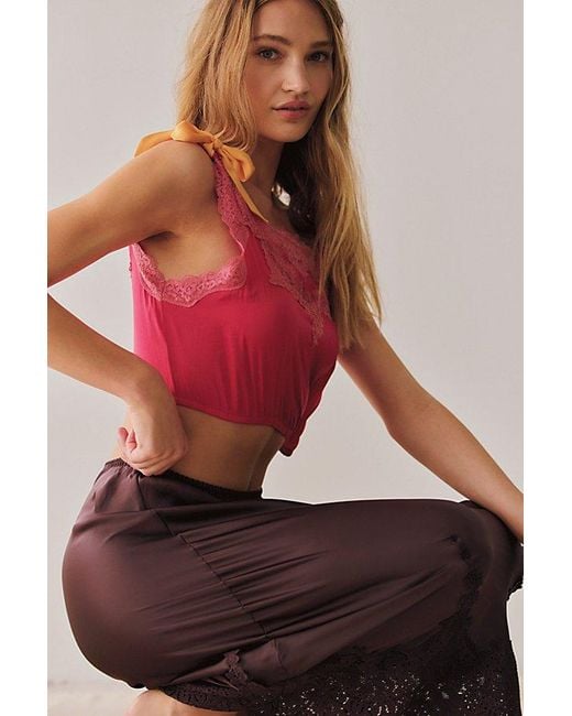 Intimately By Free People Red It's Romantic Brami Top By
