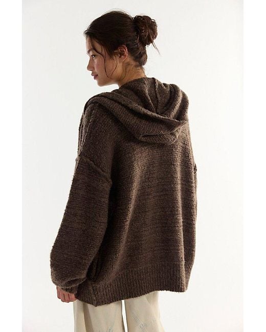 Free People Black Thistle Hooded Cardi