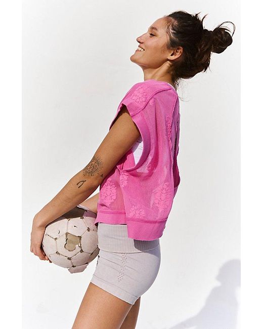 Fp Movement Pink My Time Lace Tee
