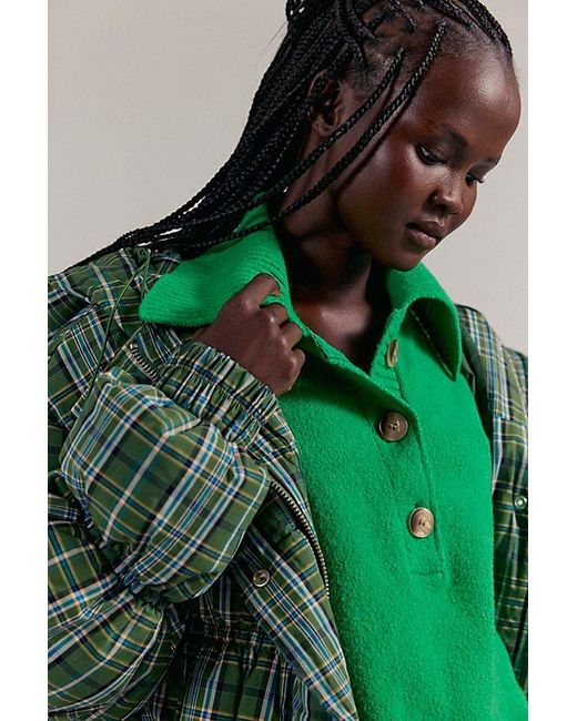 Free People Green Trading Up Polo