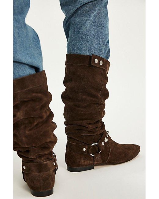 Free People Blue Half Moon Slouch Boots