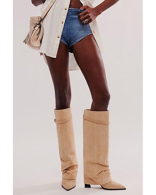 Free People Blue Felicity Foldover Boots