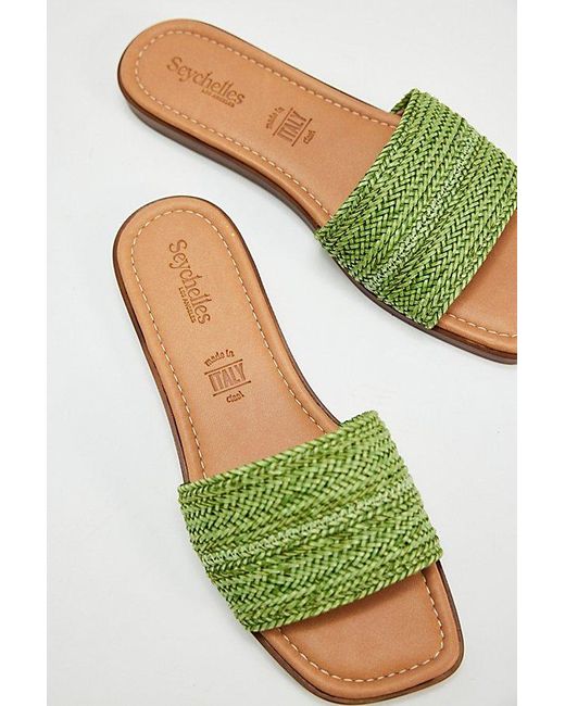 Seychelles White Under The Palms Slide Sandals By