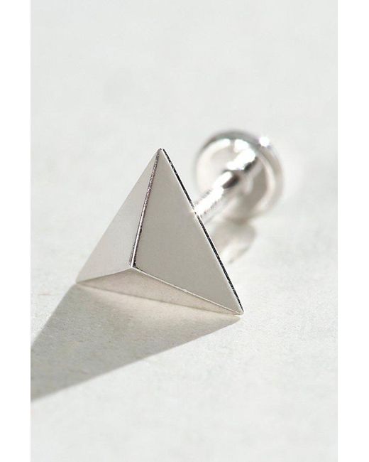 Maria Tash White 7Mm Faceted Triangle Threaded Stud