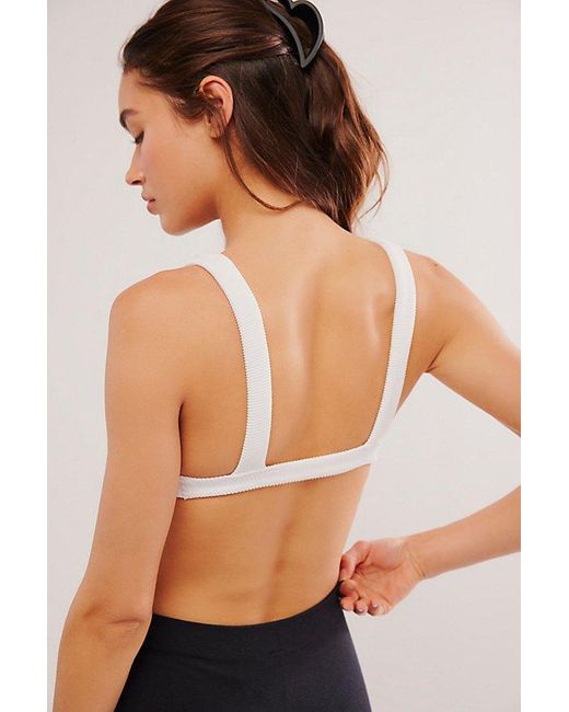 Free People White All Day Rib Triangle Bralette