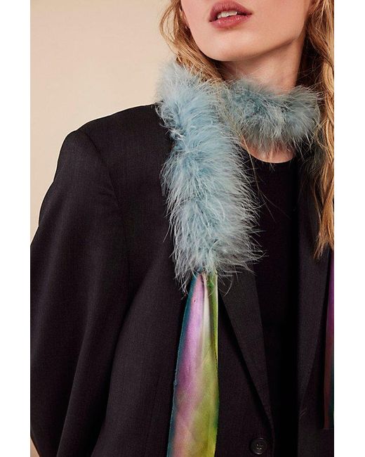 Anna Sui Marabou Boa At Free People In Dusty Blue
