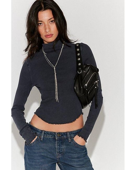 Free People Blue Aria Turtleneck Top